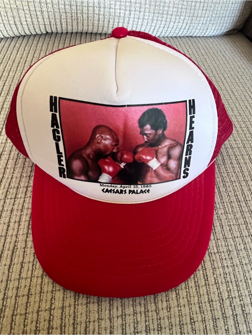 VTG 1985 NEW Hagler vs Hearns at Caesers Palace Snap-Back Trucker's Hat - RARE